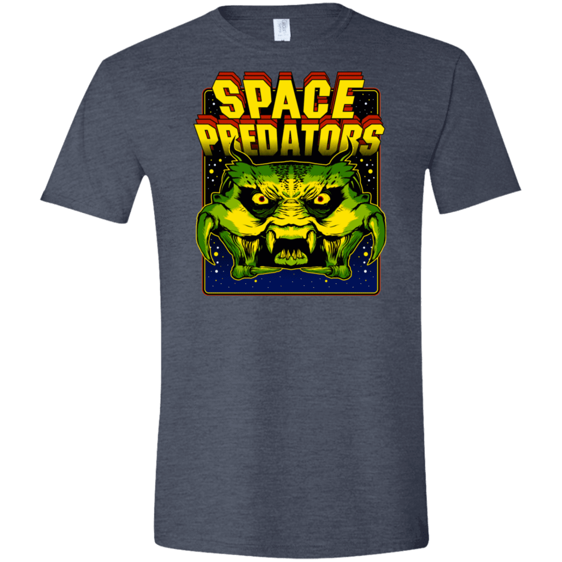 T-Shirts Heather Navy / S Space Predator Men's Semi-Fitted Softstyle