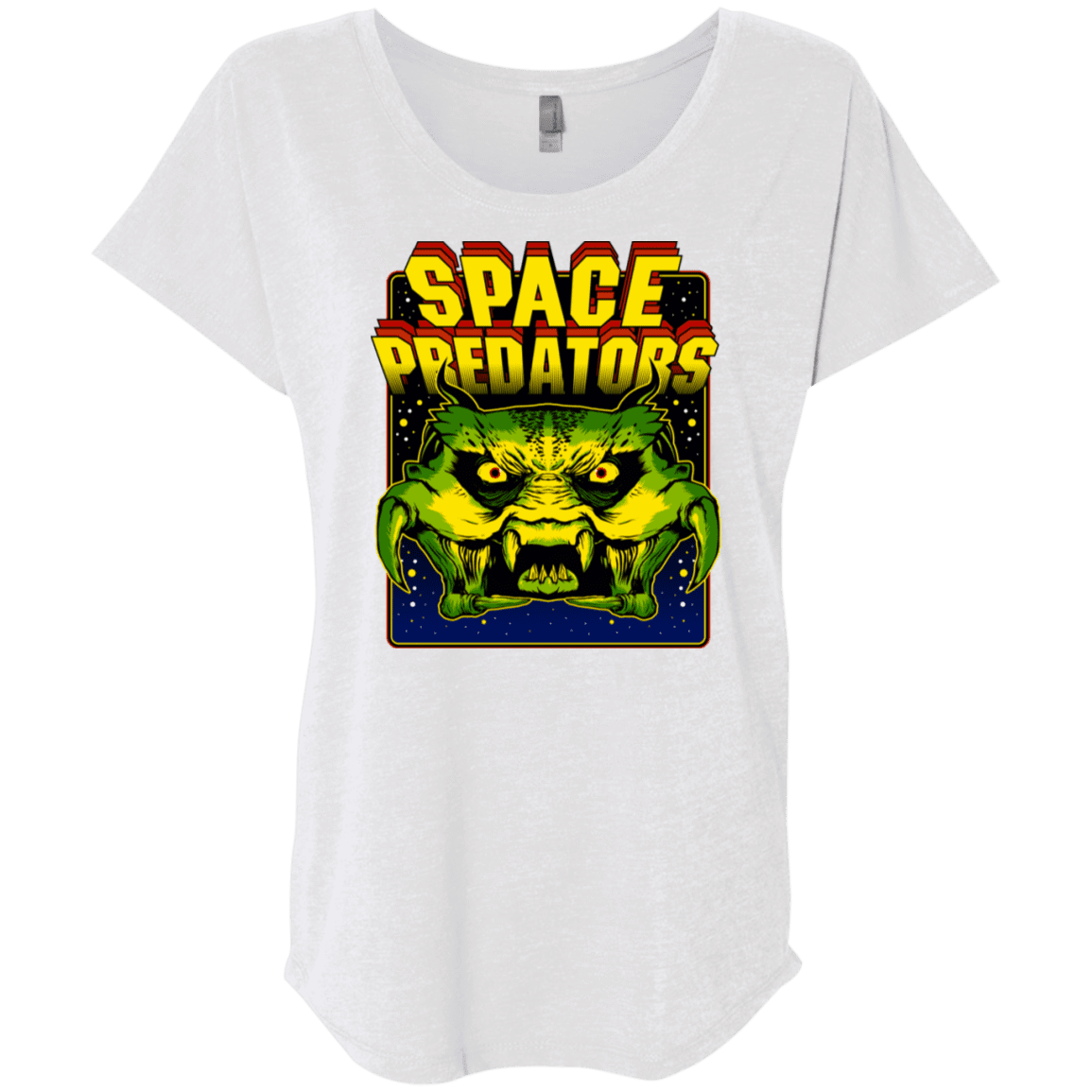 T-Shirts Heather White / X-Small Space Predator Triblend Dolman Sleeve