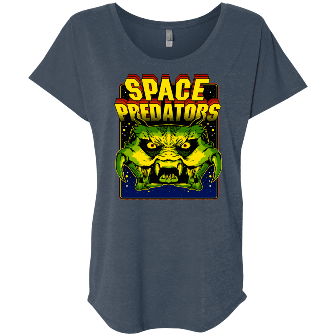 T-Shirts Indigo / X-Small Space Predator Triblend Dolman Sleeve