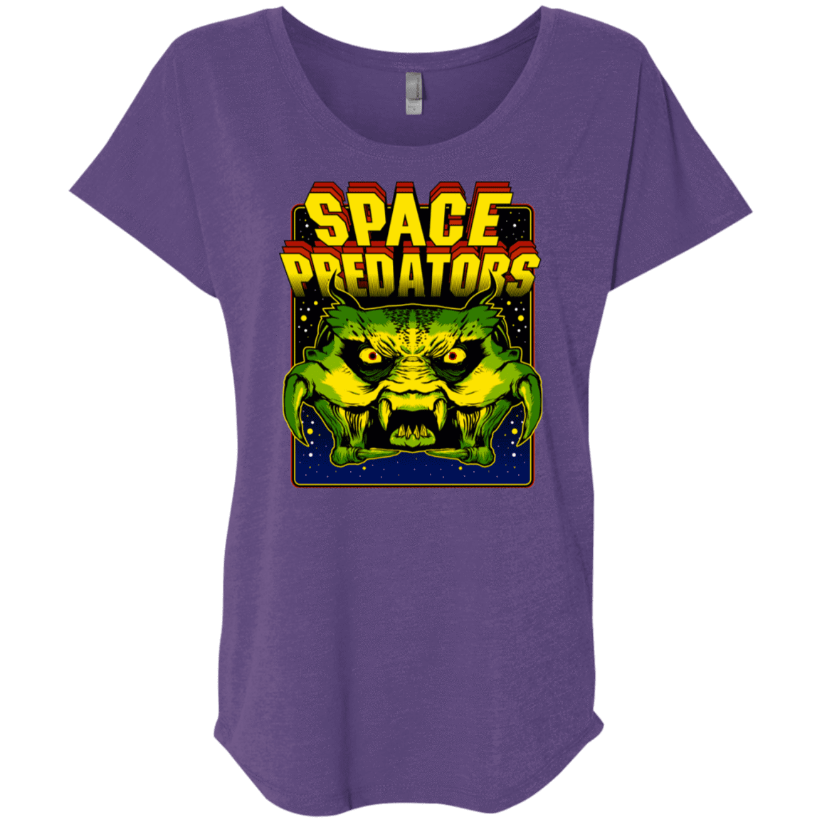 T-Shirts Purple Rush / X-Small Space Predator Triblend Dolman Sleeve