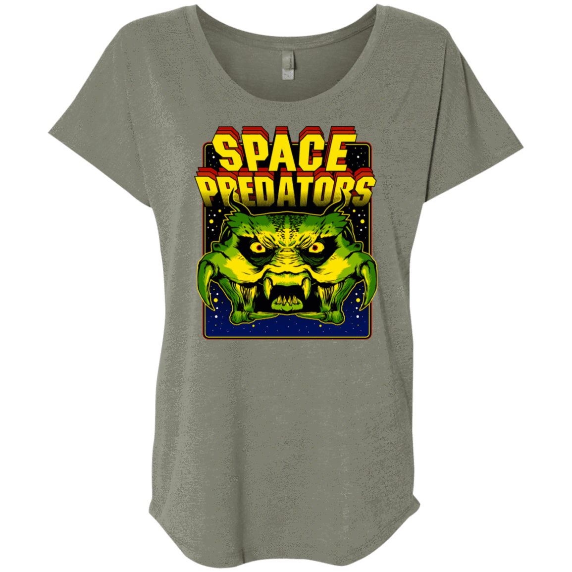 T-Shirts Venetian Grey / X-Small Space Predator Triblend Dolman Sleeve