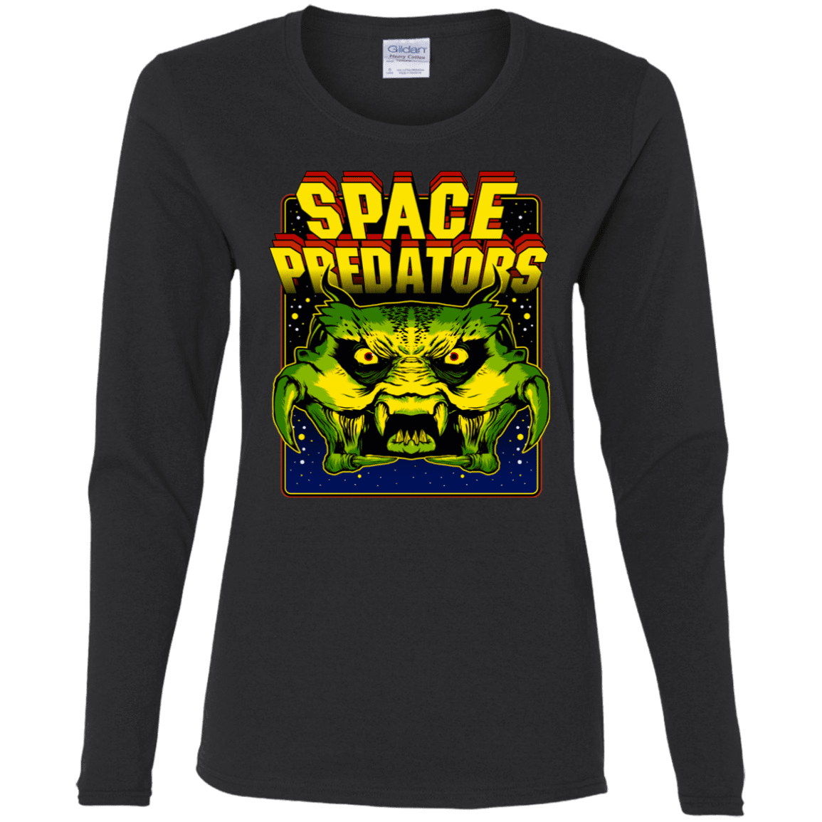 T-Shirts Black / S Space Predator Women's Long Sleeve T-Shirt