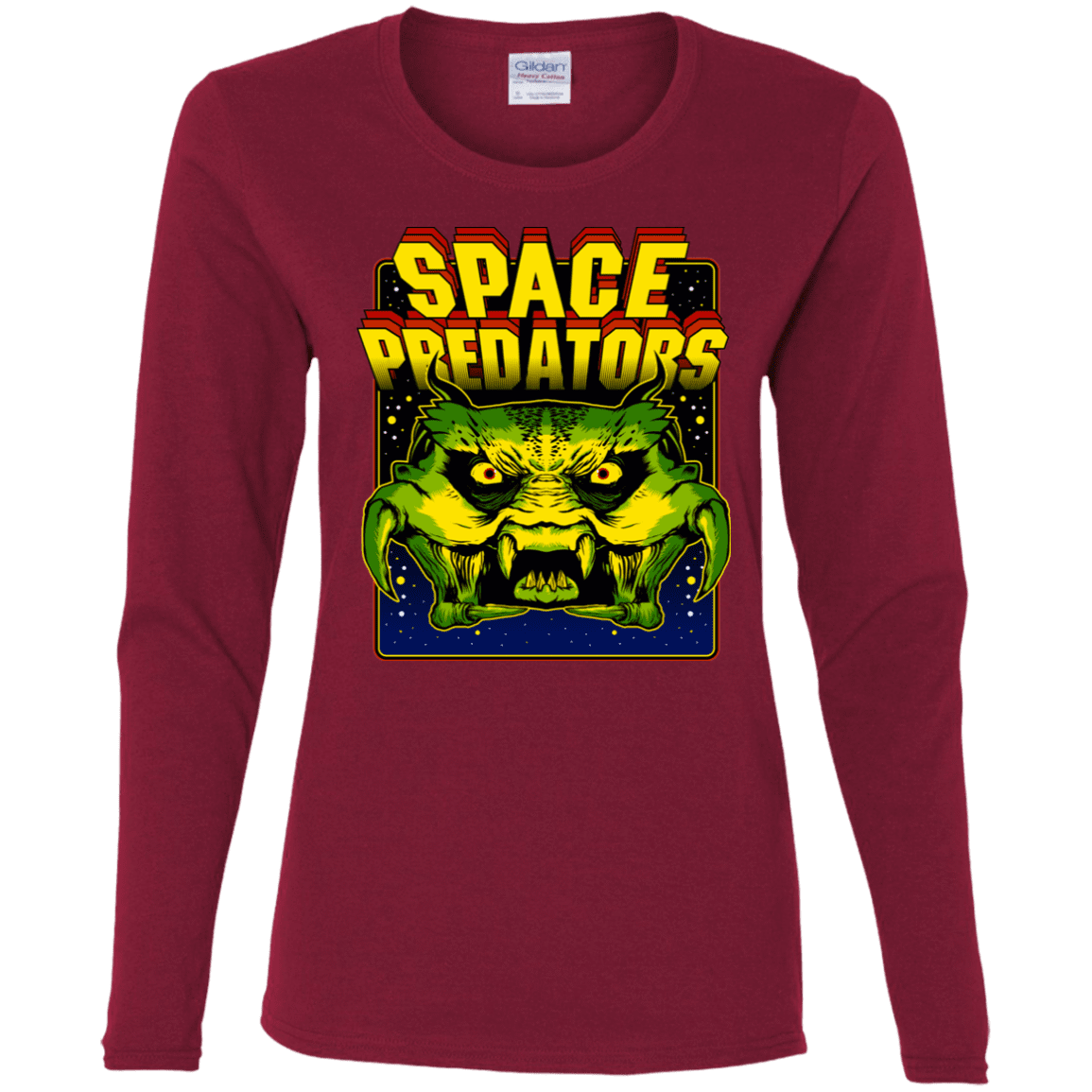 T-Shirts Cardinal / S Space Predator Women's Long Sleeve T-Shirt