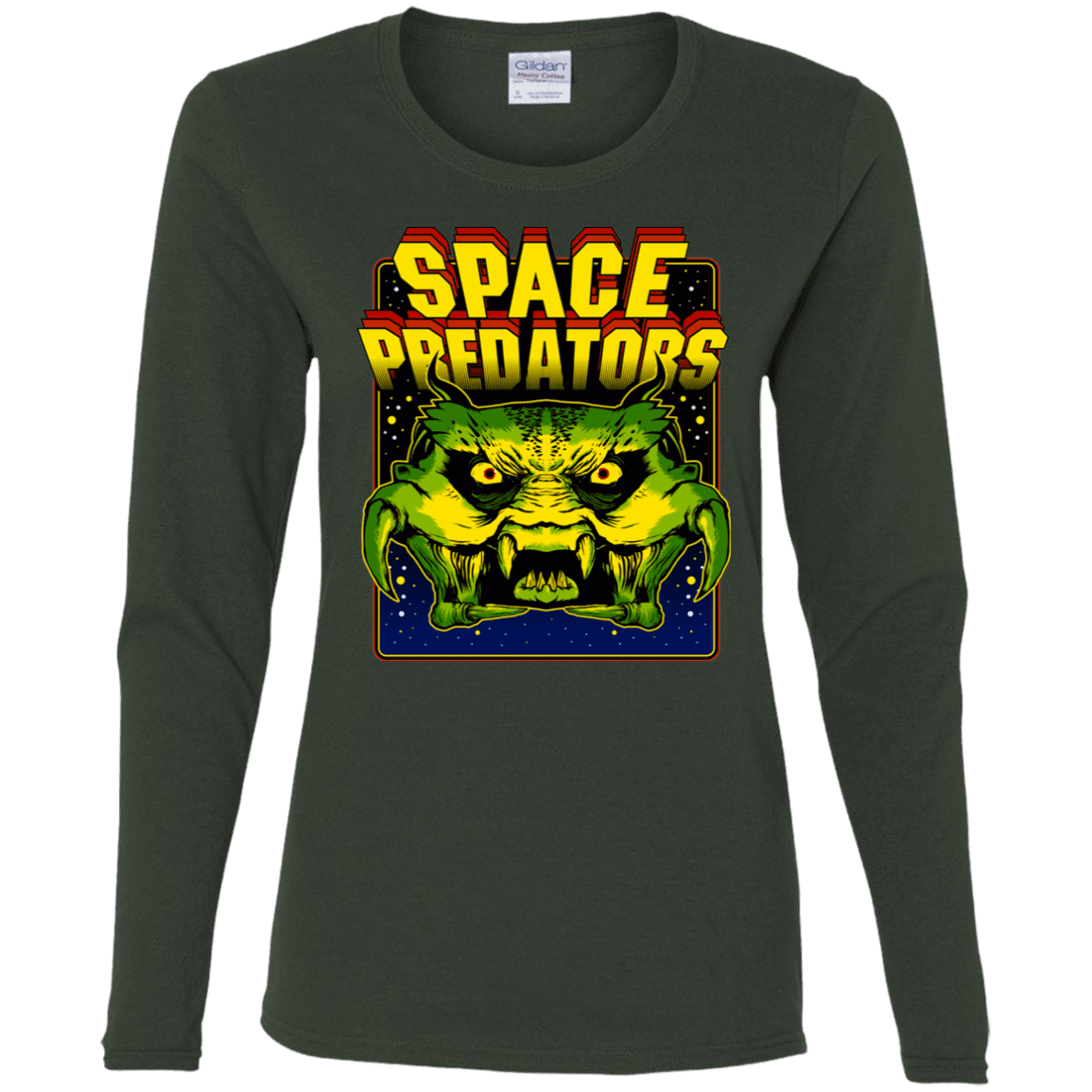 T-Shirts Forest / S Space Predator Women's Long Sleeve T-Shirt
