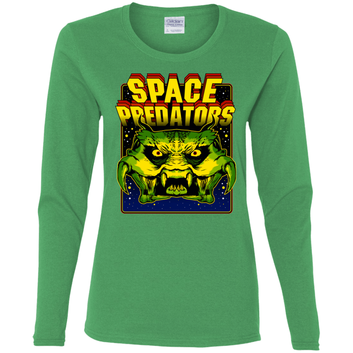T-Shirts Irish Green / S Space Predator Women's Long Sleeve T-Shirt