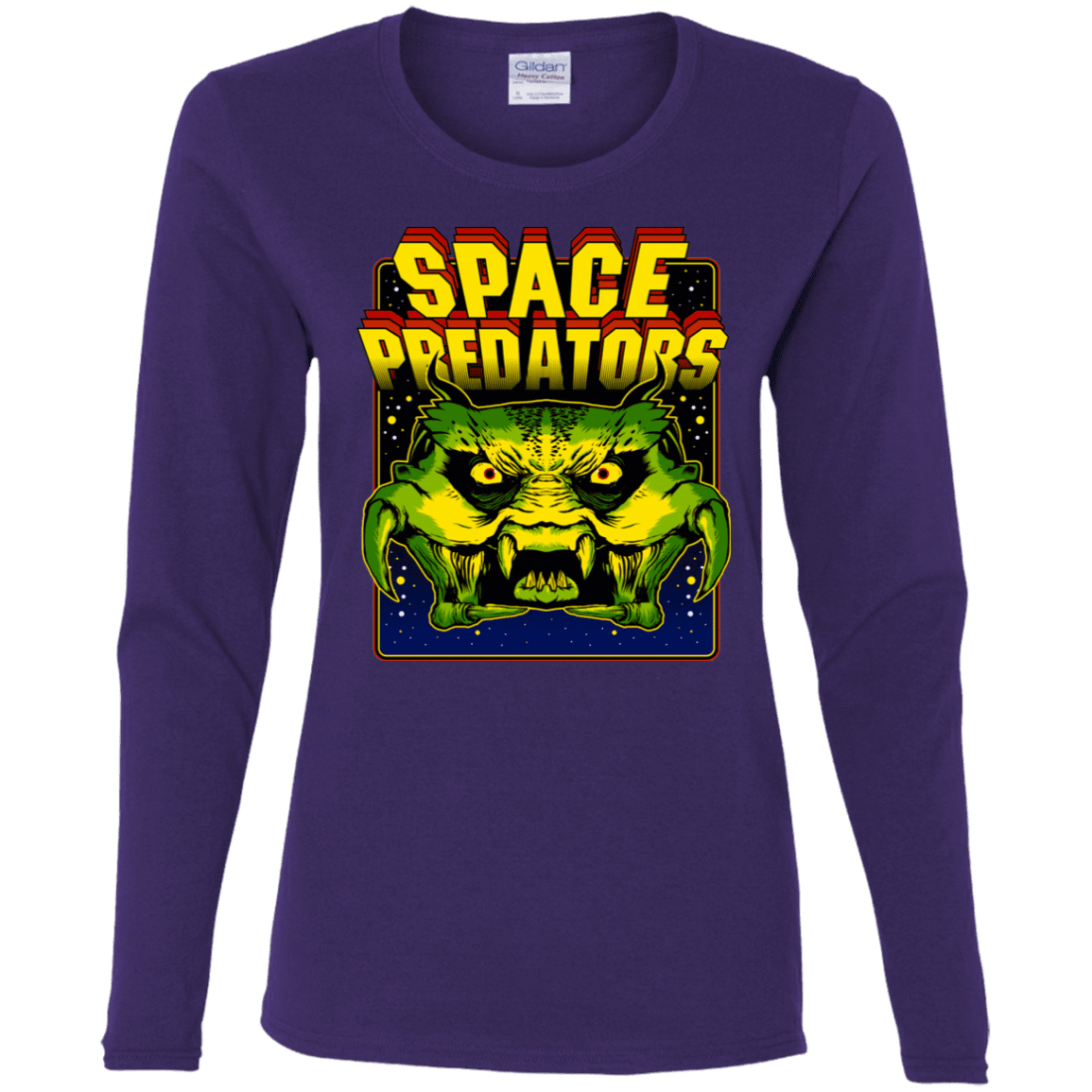 T-Shirts Purple / S Space Predator Women's Long Sleeve T-Shirt