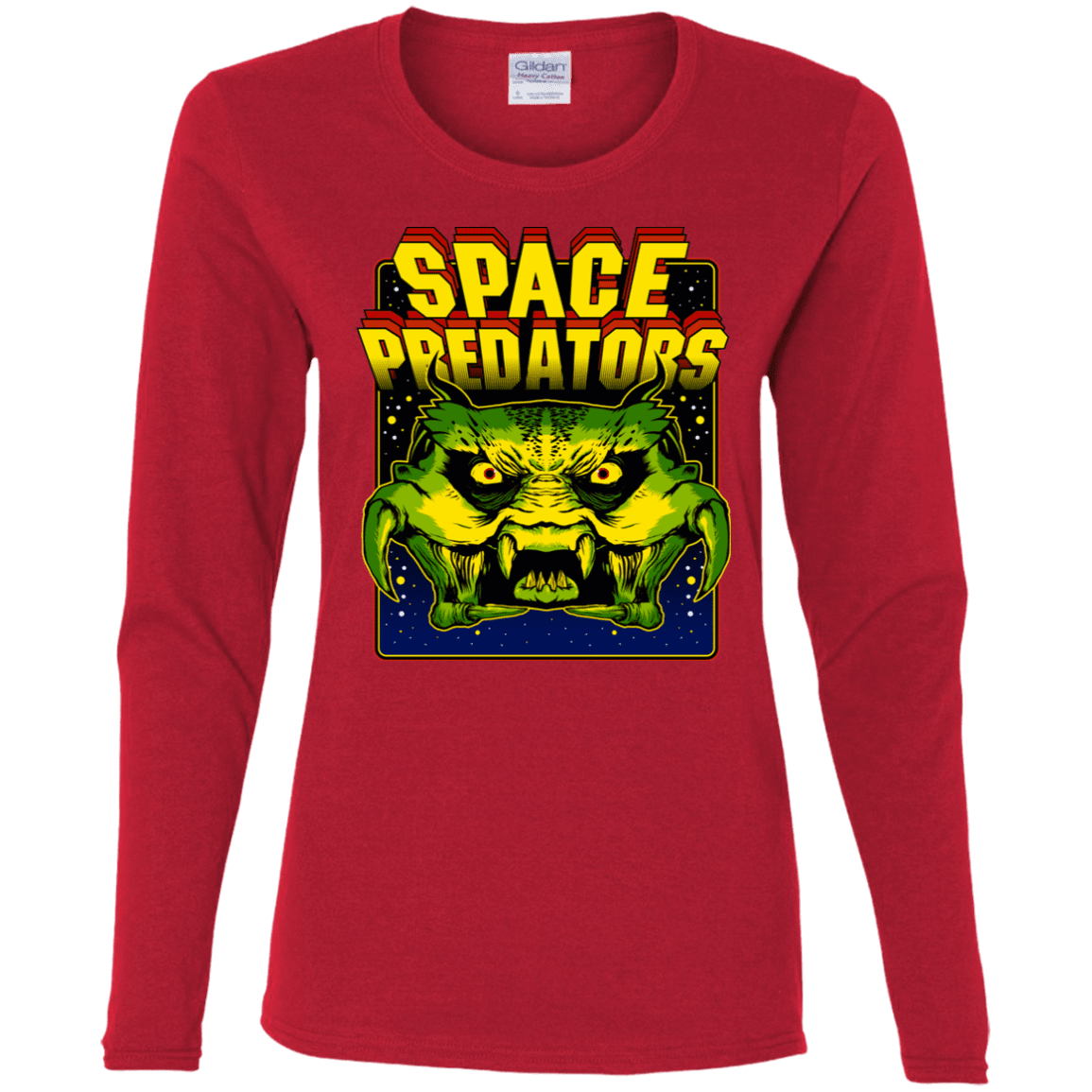T-Shirts Red / S Space Predator Women's Long Sleeve T-Shirt