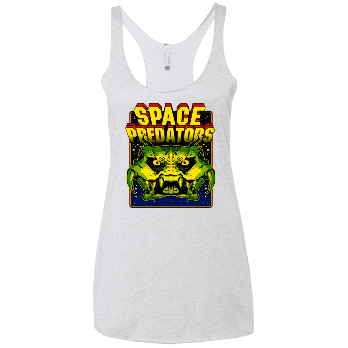 T-Shirts Heather White / X-Small Space Predator Women's Triblend Racerback Tank