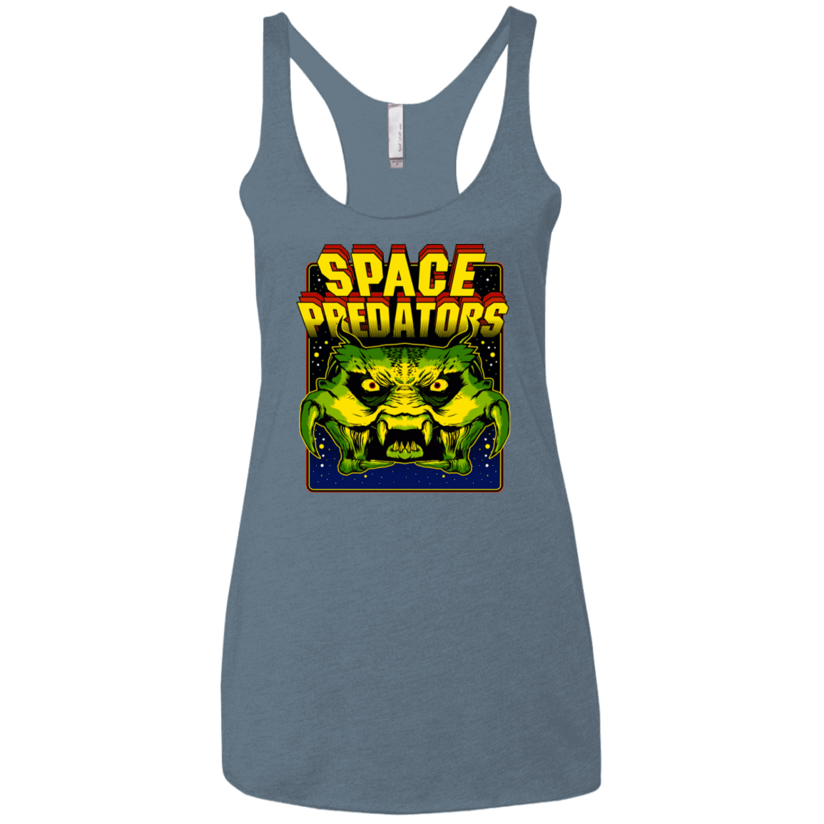 T-Shirts Indigo / X-Small Space Predator Women's Triblend Racerback Tank