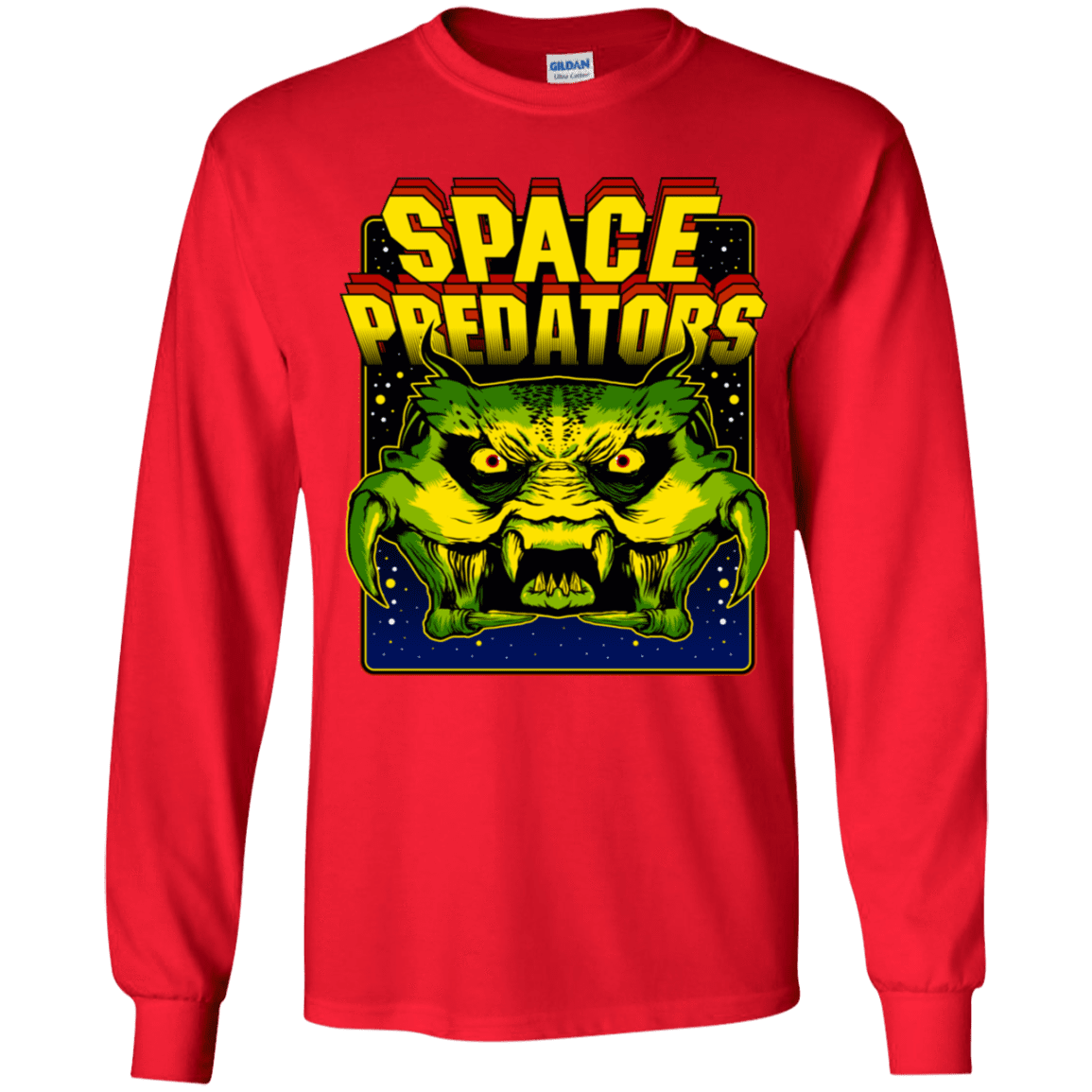T-Shirts Red / YS Space Predator Youth Long Sleeve T-Shirt