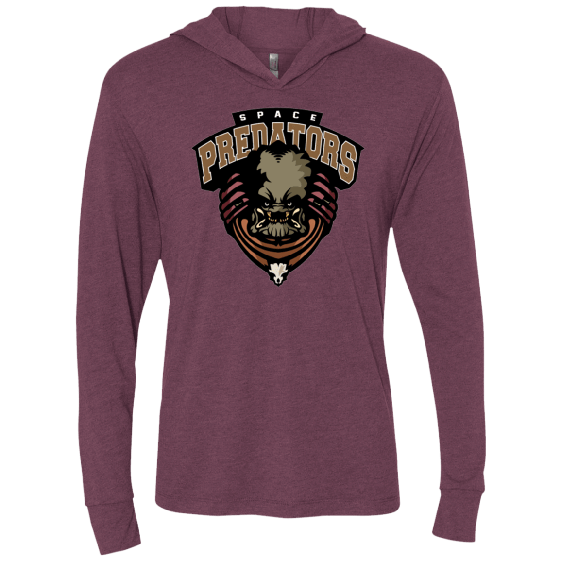T-Shirts Space Predators Triblend Long Sleeve Hoodie Tee