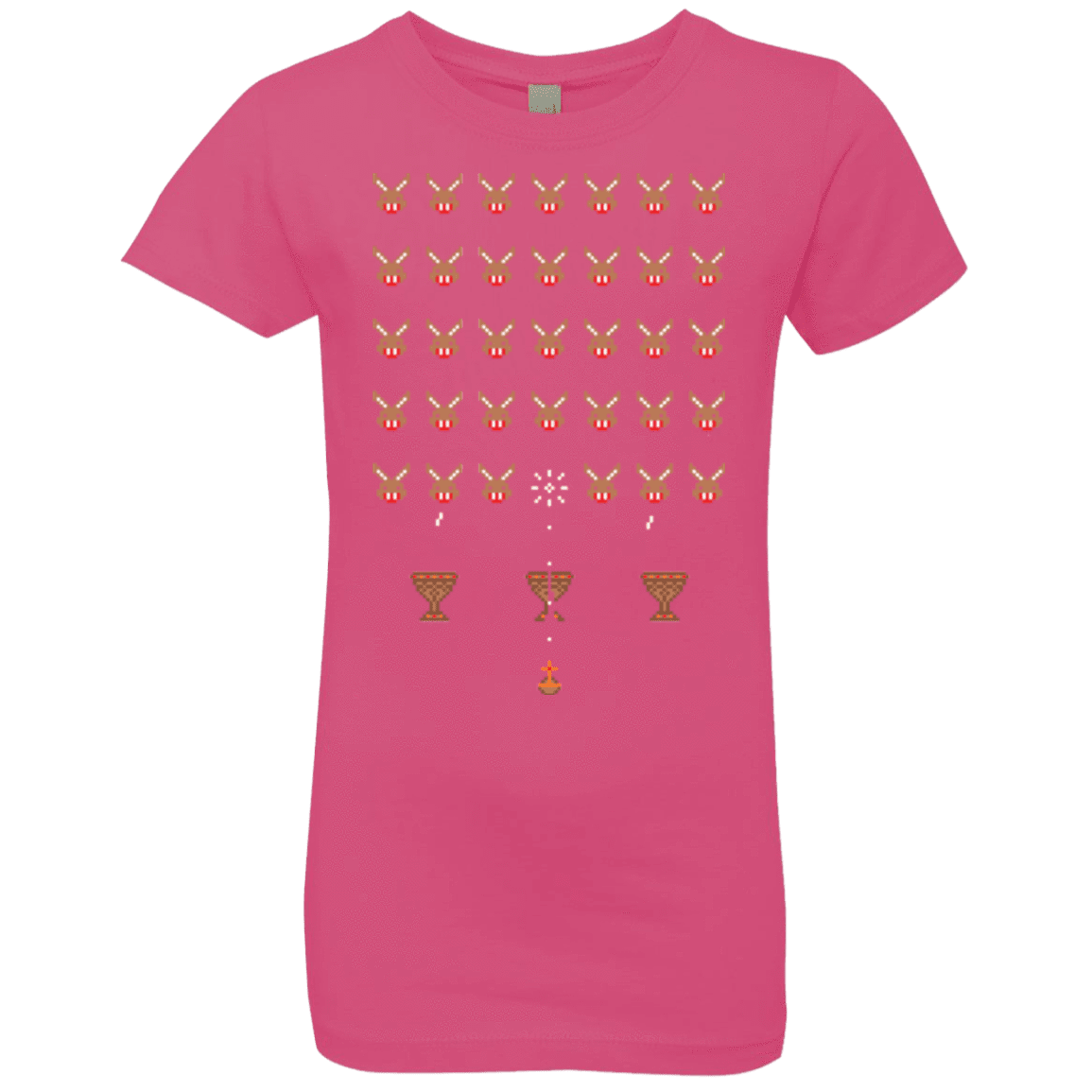 T-Shirts Hot Pink / YXS Space Rabbits Girls Premium T-Shirt