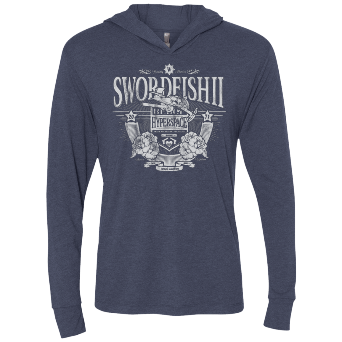 T-Shirts Vintage Navy / X-Small Space Western Triblend Long Sleeve Hoodie Tee