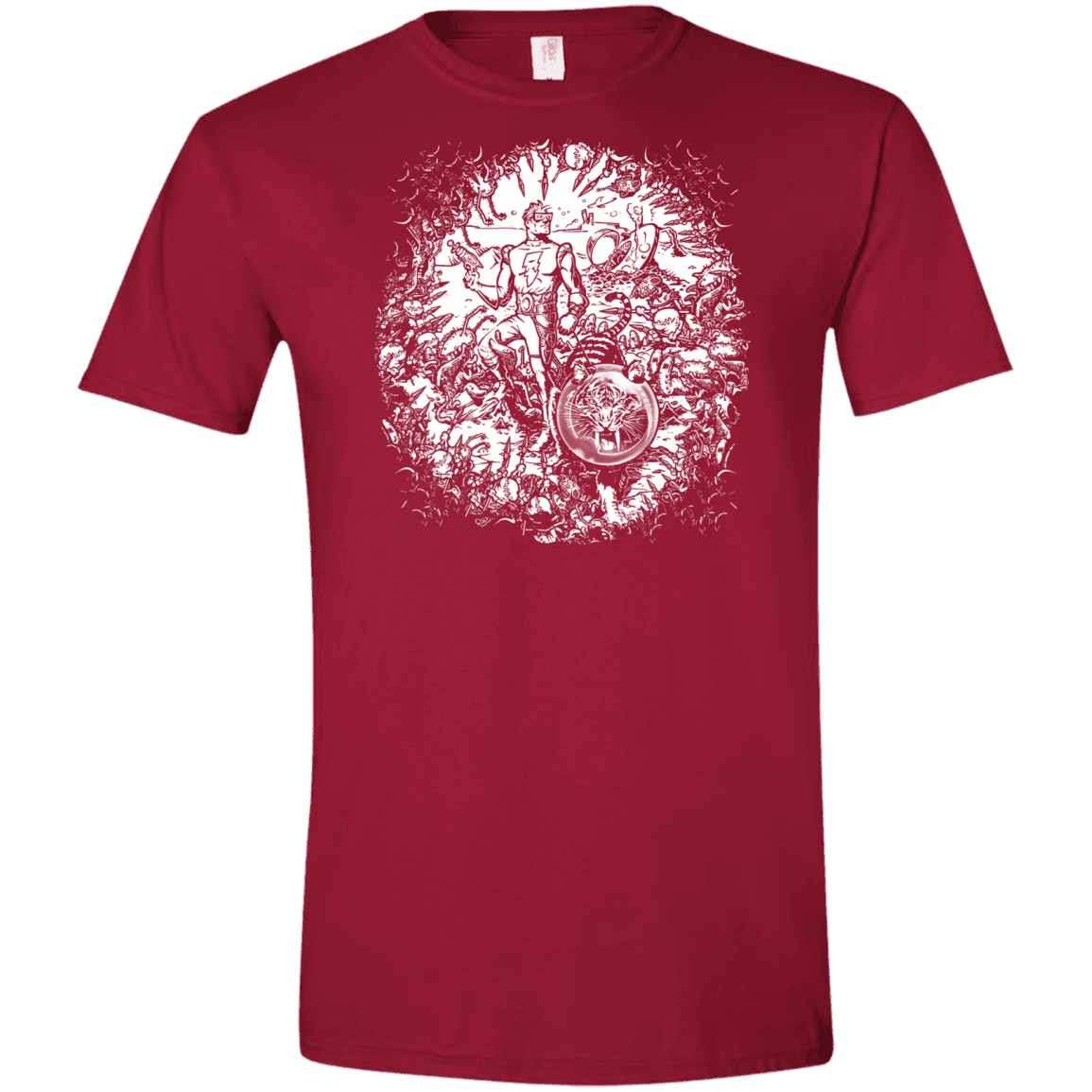 T-Shirts Cardinal Red / S Spaceman Men's Semi-Fitted Softstyle