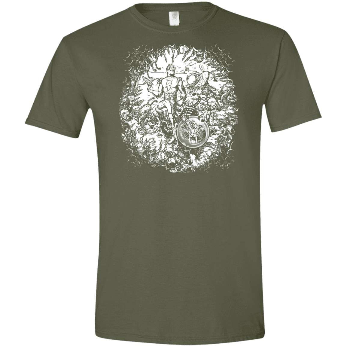 T-Shirts Military Green / S Spaceman Men's Semi-Fitted Softstyle