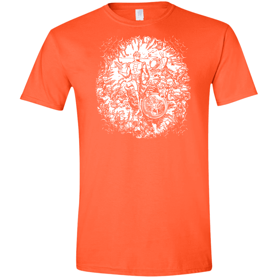 T-Shirts Orange / S Spaceman Men's Semi-Fitted Softstyle