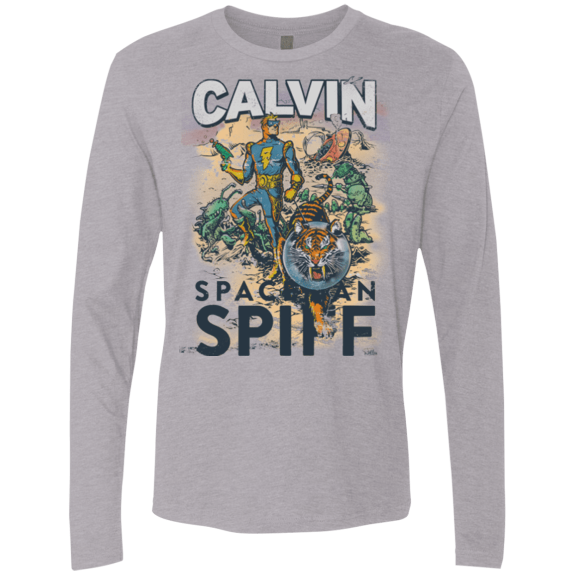 T-Shirts Heather Grey / Small Spaceman Spiff Men's Premium Long Sleeve