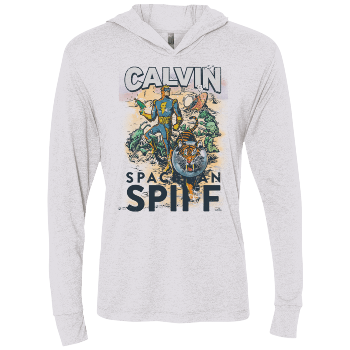 T-Shirts Heather White / X-Small Spaceman Spiff Triblend Long Sleeve Hoodie Tee