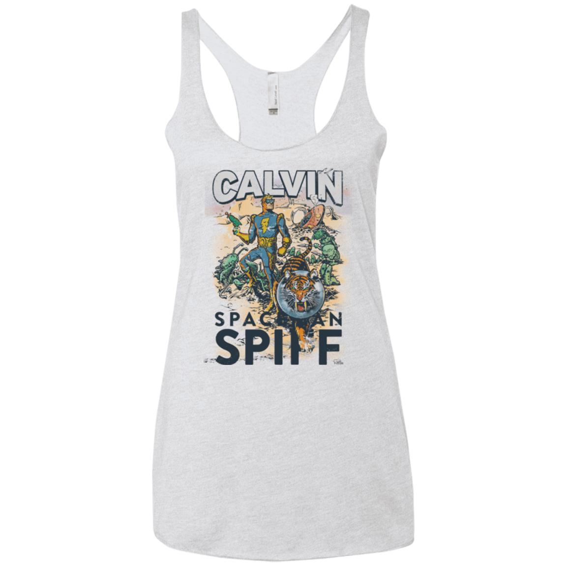 T-Shirts Heather White / X-Small Spaceman Spiff Women's Triblend Racerback Tank