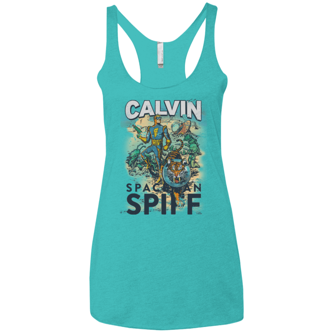T-Shirts Tahiti Blue / X-Small Spaceman Spiff Women's Triblend Racerback Tank