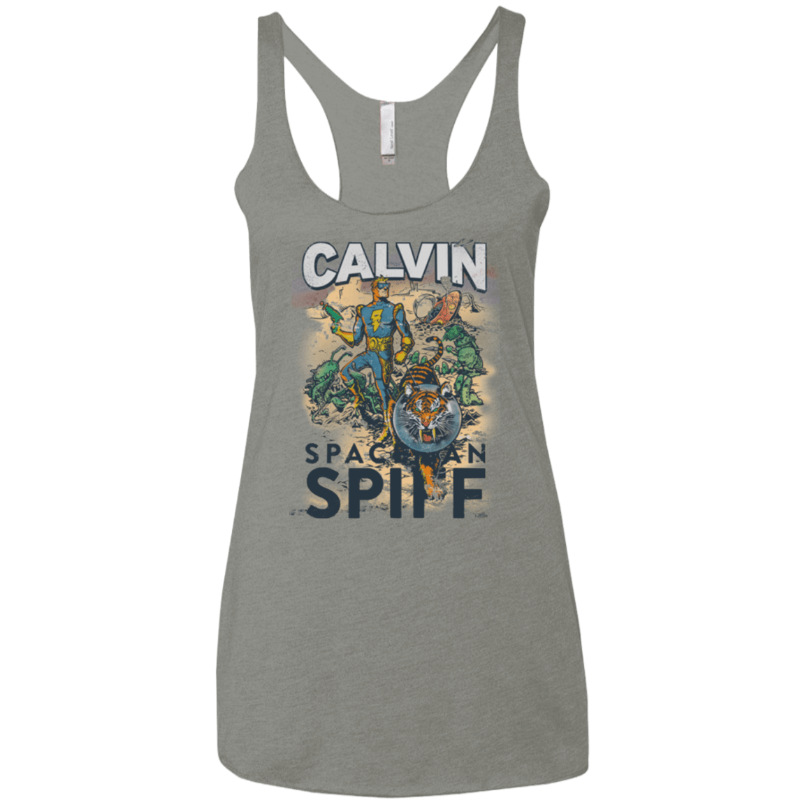T-Shirts Venetian Grey / X-Small Spaceman Spiff Women's Triblend Racerback Tank