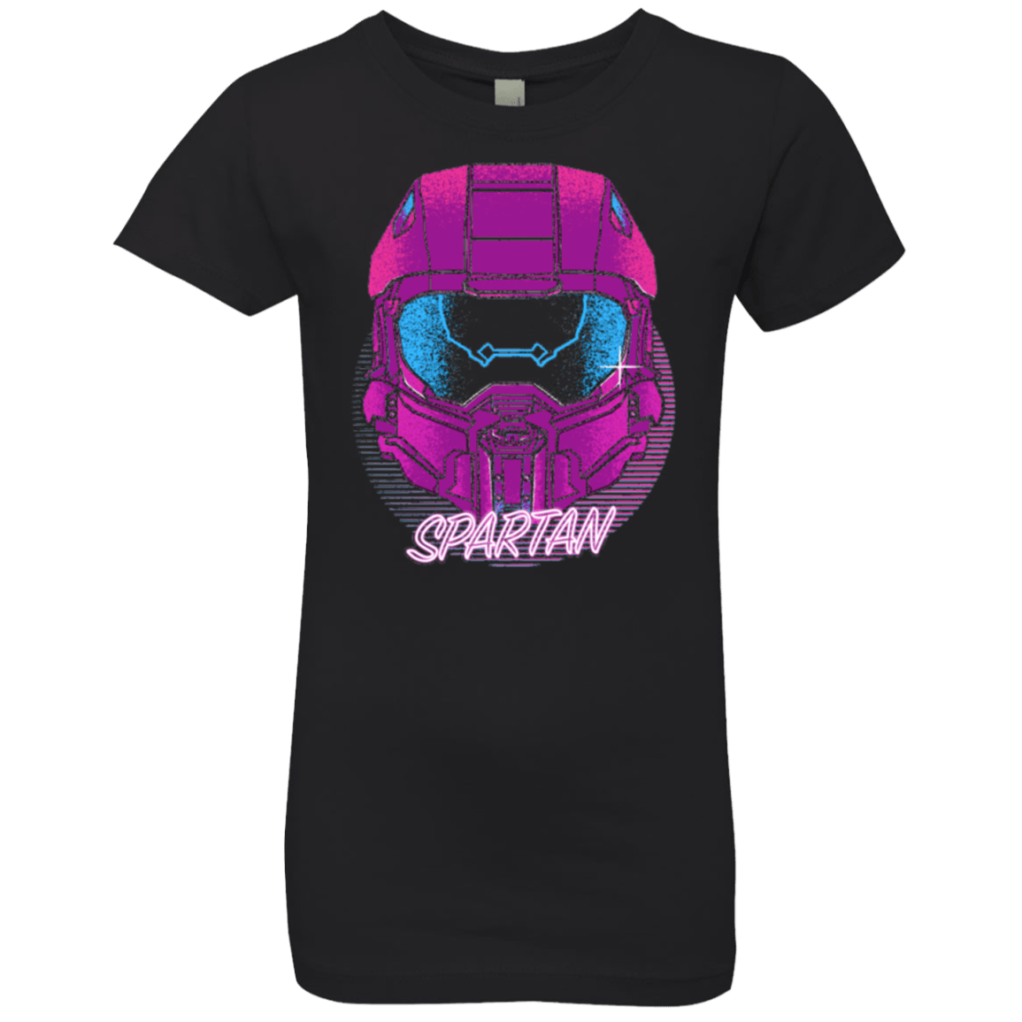 T-Shirts Black / YXS Spartan Helmet 80's Girls Premium T-Shirt