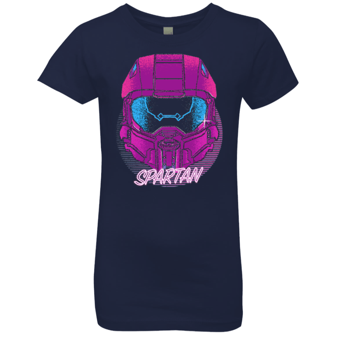 T-Shirts Midnight Navy / YXS Spartan Helmet 80's Girls Premium T-Shirt