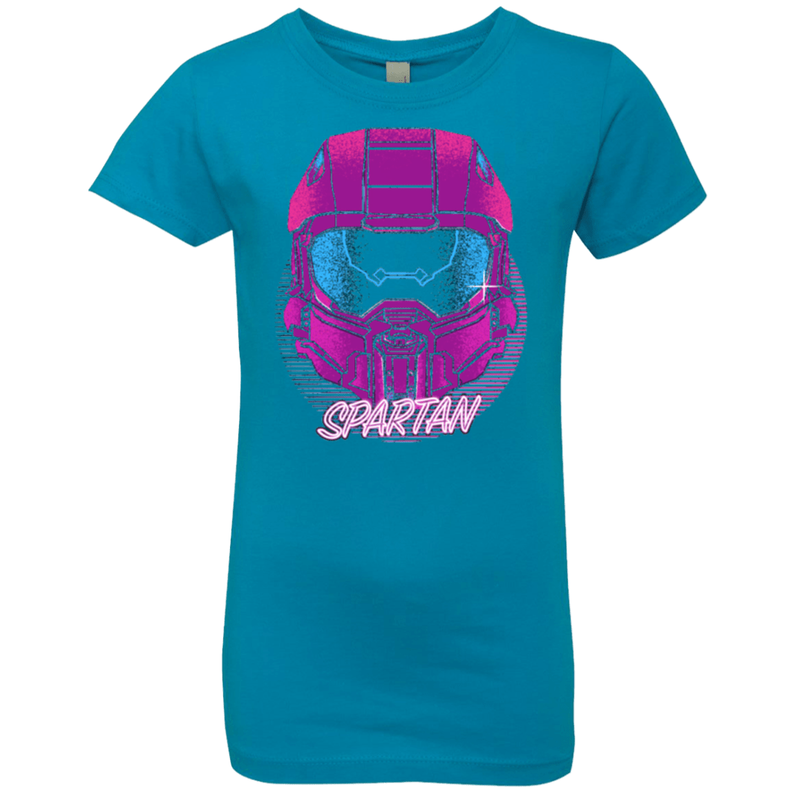 T-Shirts Turquoise / YXS Spartan Helmet 80's Girls Premium T-Shirt