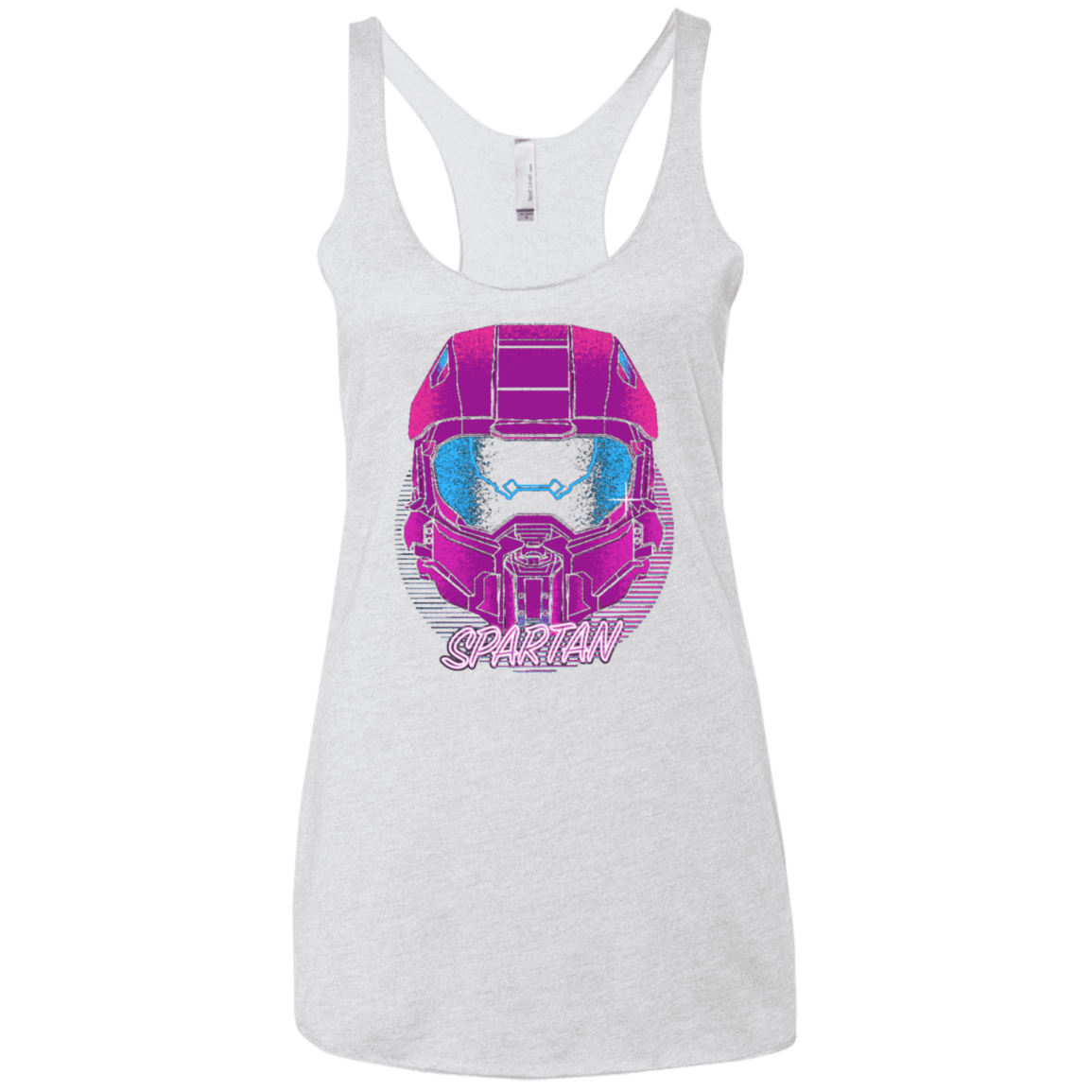 T-Shirts Heather White / X-Small Spartan Helmet 80's Women's Triblend Racerback Tank