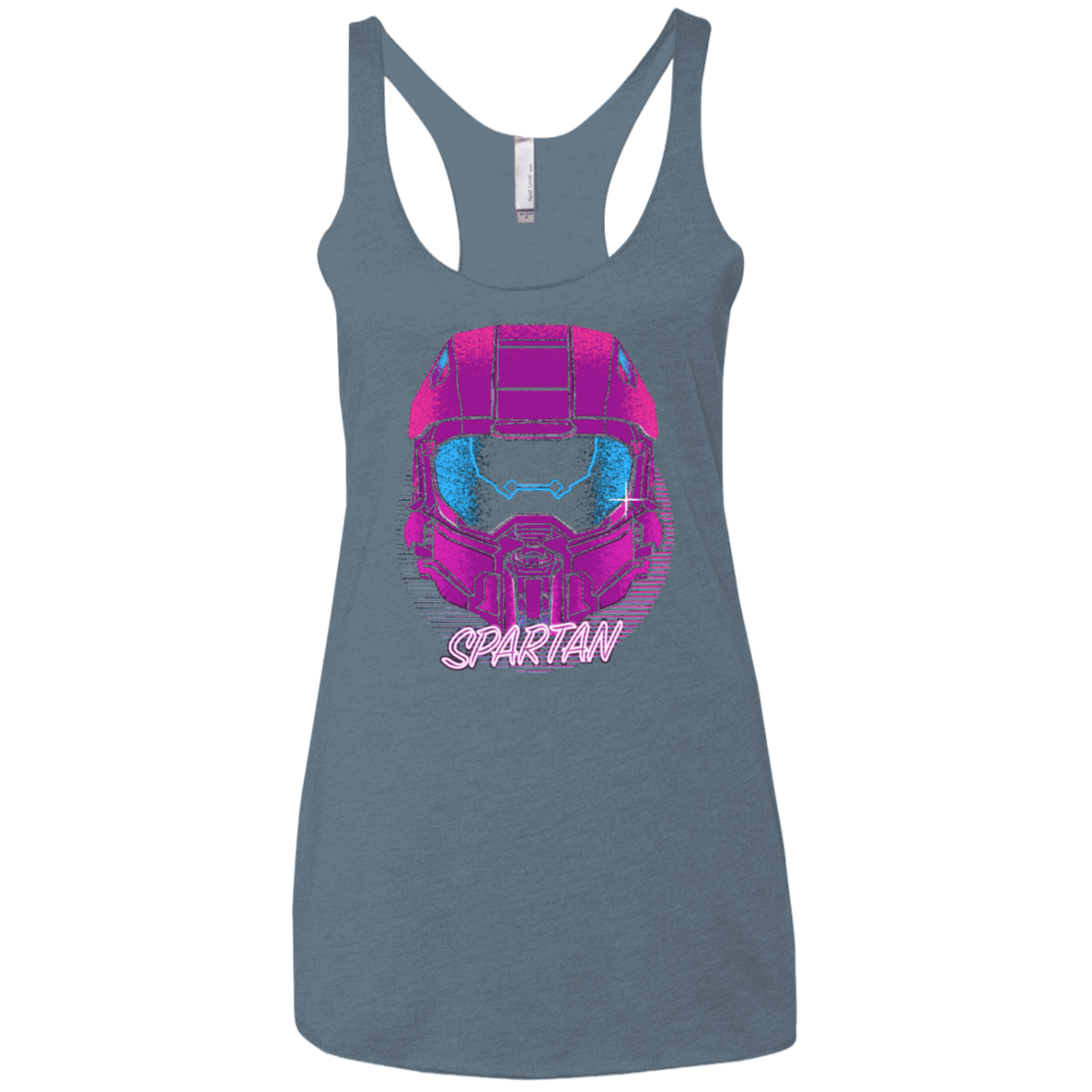 T-Shirts Indigo / X-Small Spartan Helmet 80's Women's Triblend Racerback Tank
