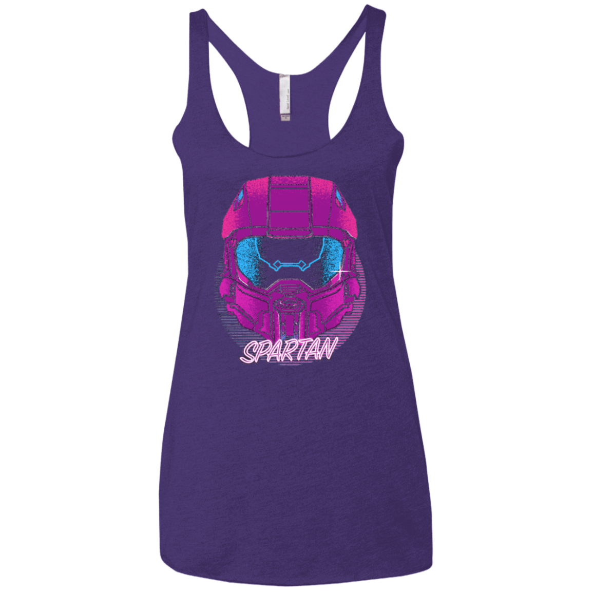 T-Shirts Purple / X-Small Spartan Helmet 80's Women's Triblend Racerback Tank