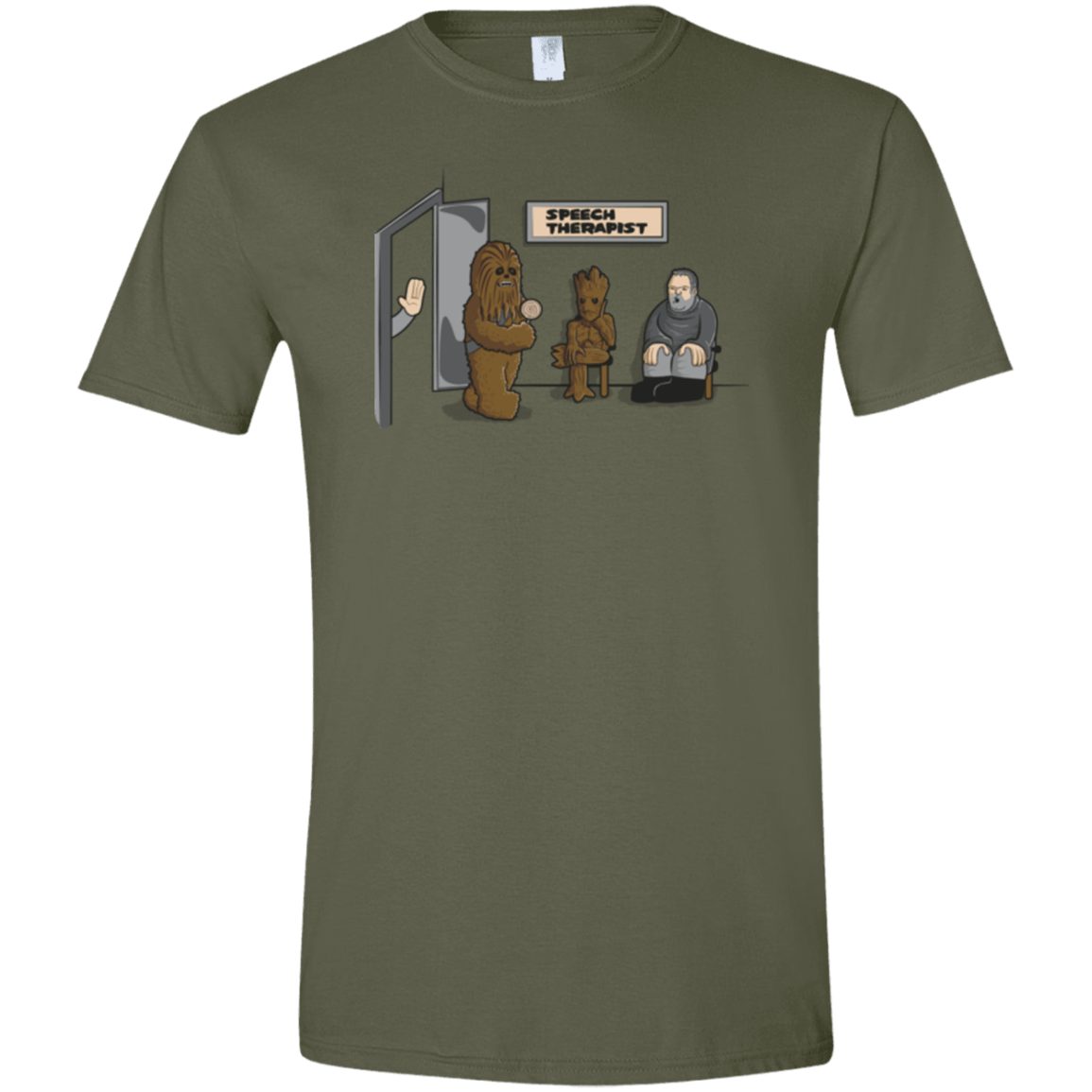 T-Shirts Military Green / S Speech Therapist Men's Semi-Fitted Softstyle