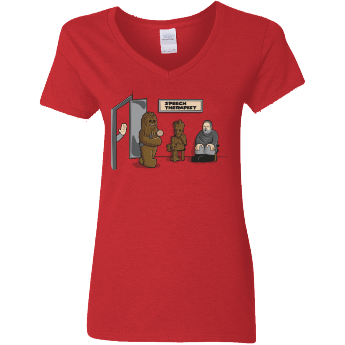 T-Shirts Red / S Speech Therapist Women's V-Neck T-Shirt