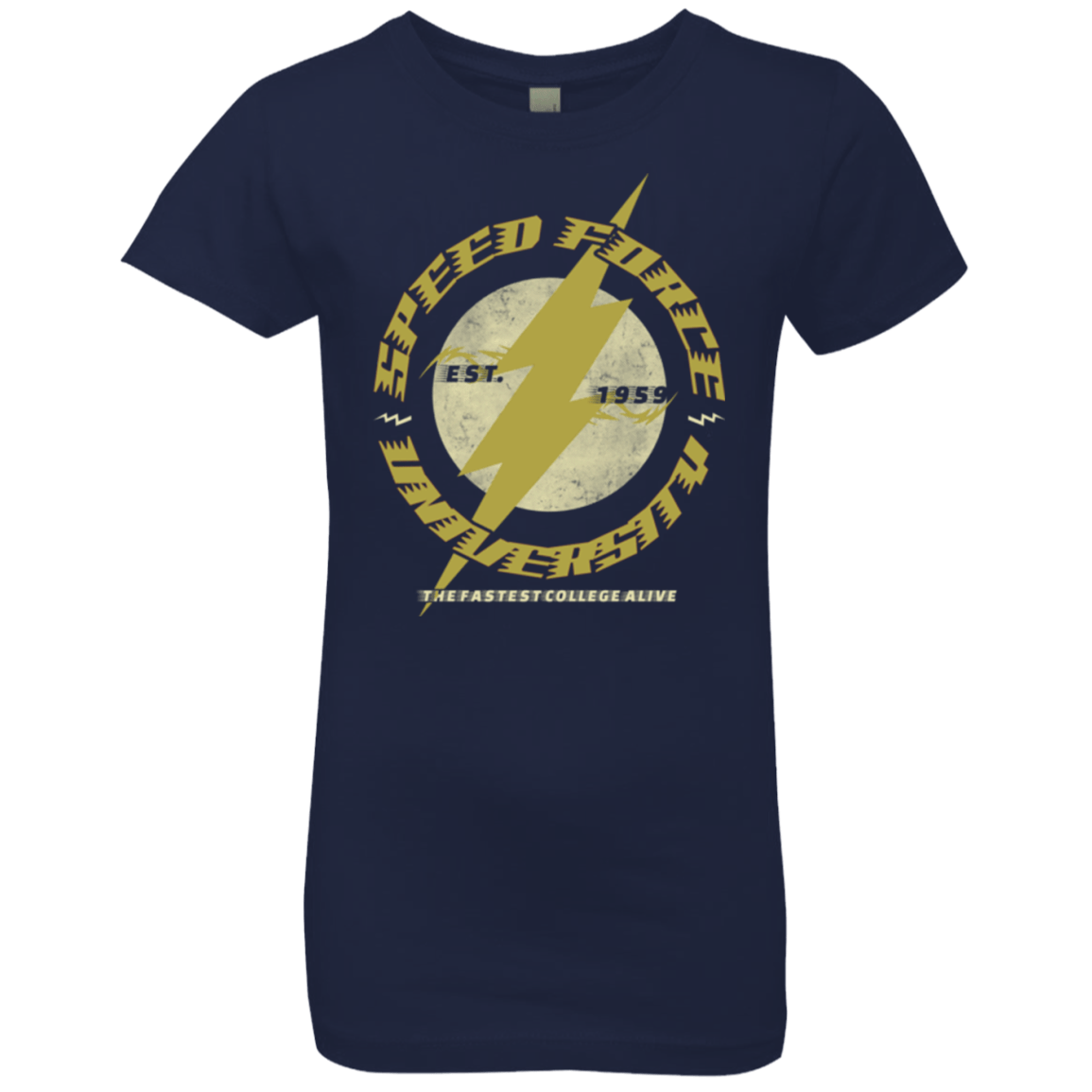 T-Shirts Midnight Navy / YXS Speed Force University Girls Premium T-Shirt