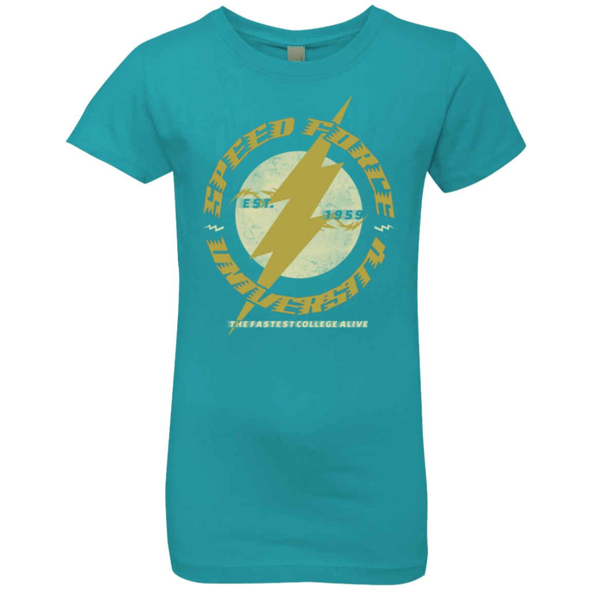 T-Shirts Tahiti Blue / YXS Speed Force University Girls Premium T-Shirt