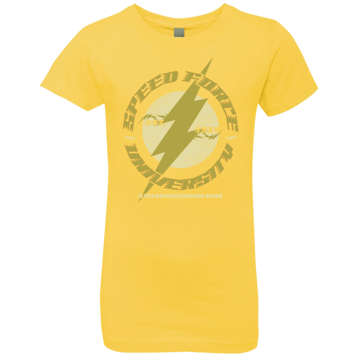 T-Shirts Vibrant Yellow / YXS Speed Force University Girls Premium T-Shirt