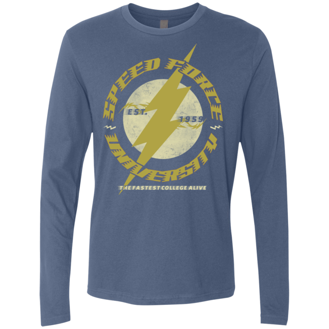 T-Shirts Indigo / Small Speed Force University Men's Premium Long Sleeve