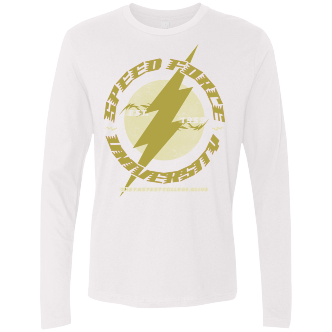 T-Shirts White / Small Speed Force University Men's Premium Long Sleeve