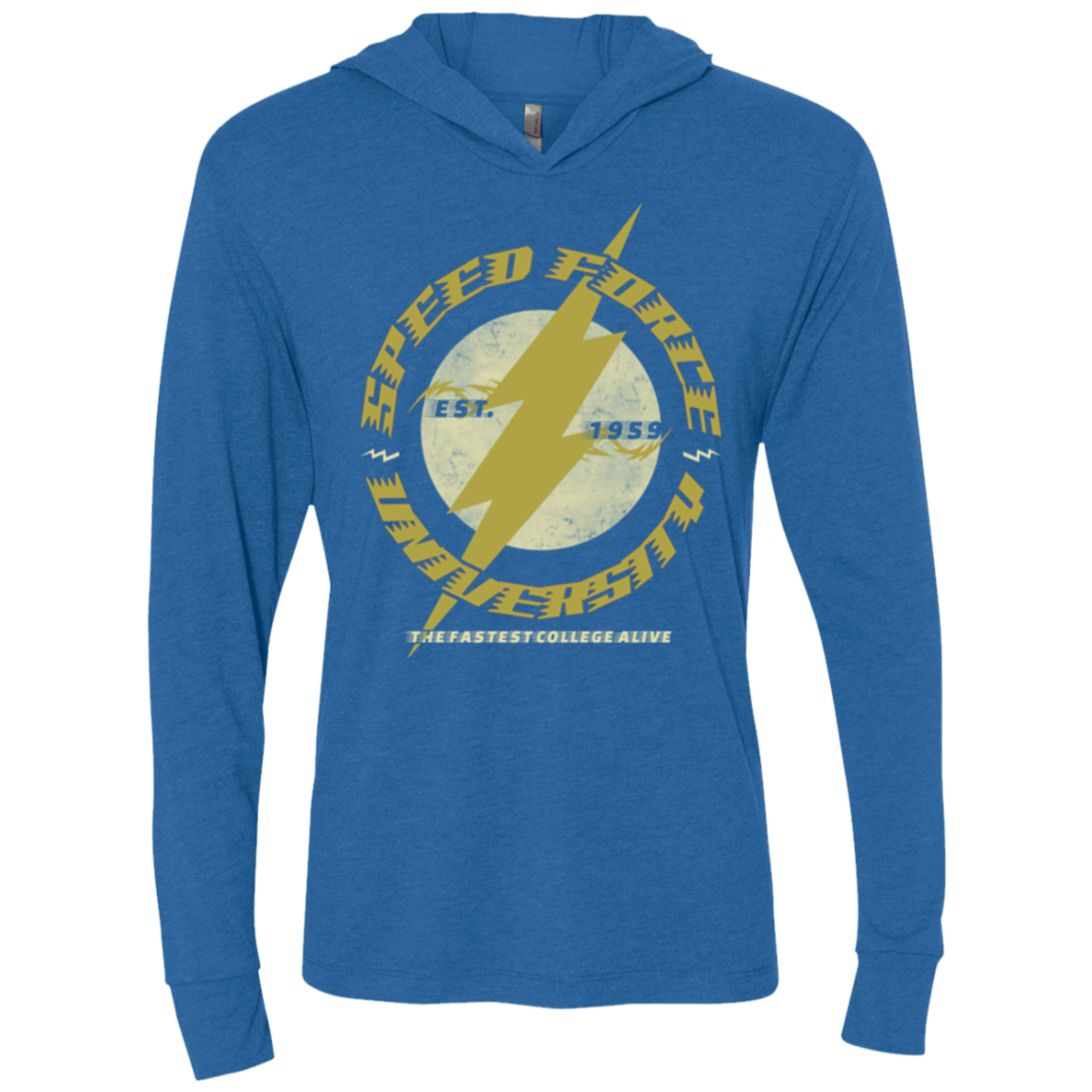 T-Shirts Vintage Royal / X-Small Speed Force University Triblend Long Sleeve Hoodie Tee