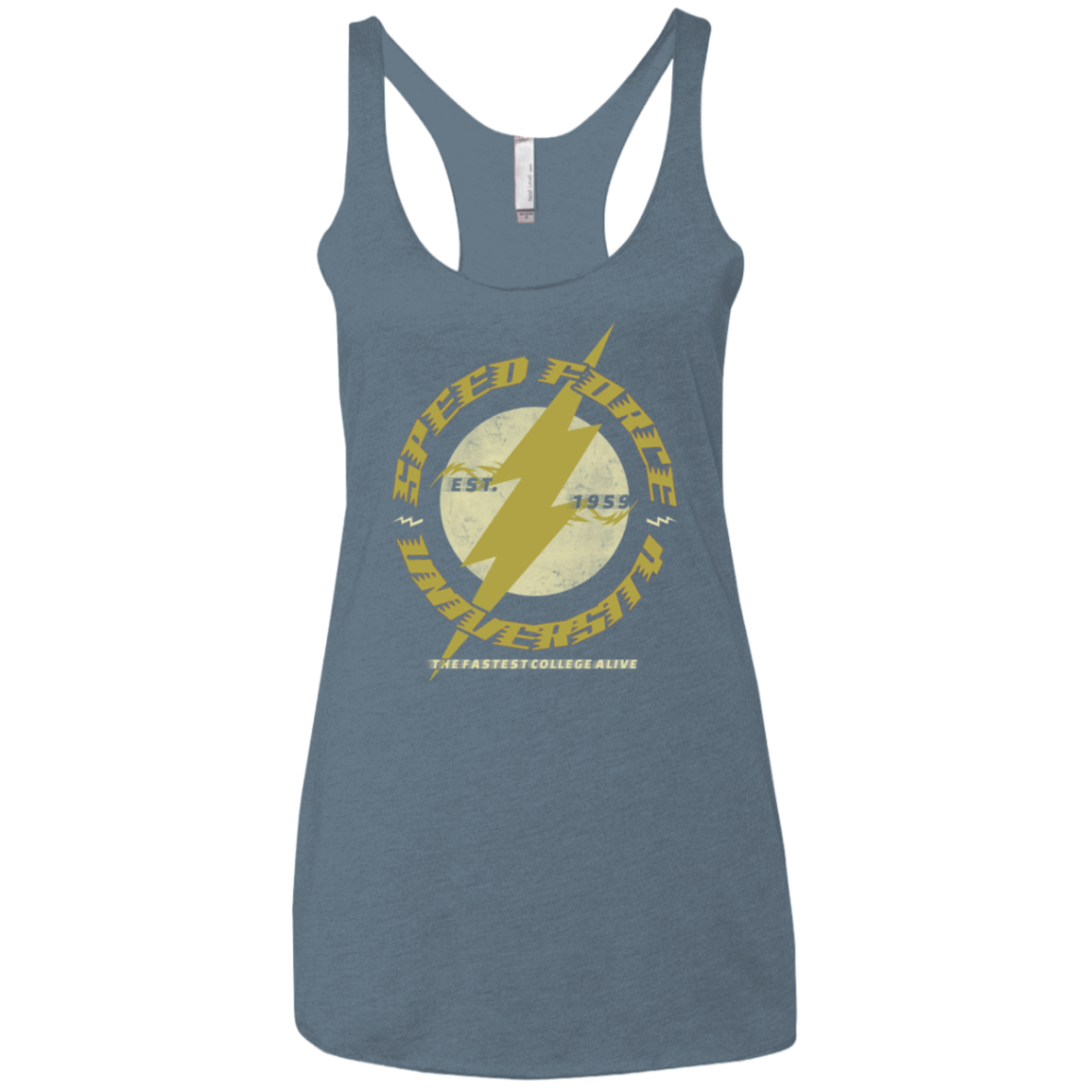 T-Shirts Indigo / X-Small Speed Force University Women's Triblend Racerback Tank