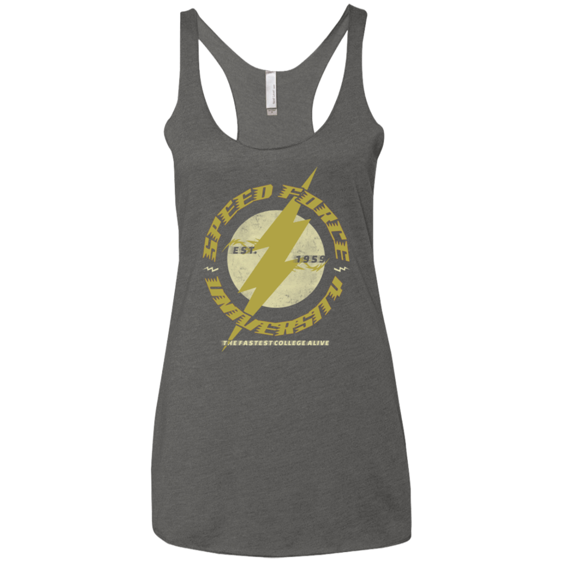 T-Shirts Premium Heather / X-Small Speed Force University Women's Triblend Racerback Tank