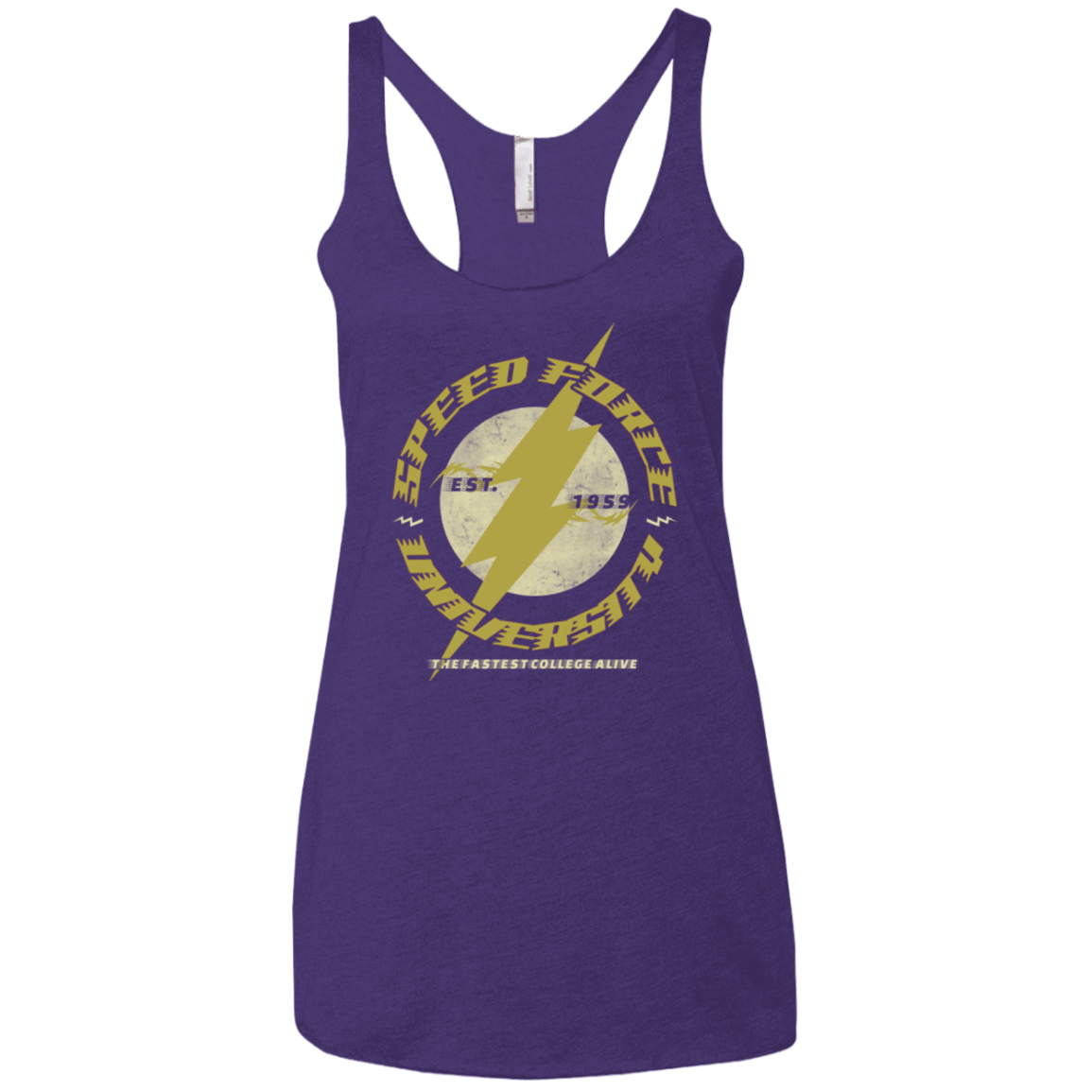 T-Shirts Purple / X-Small Speed Force University Women's Triblend Racerback Tank