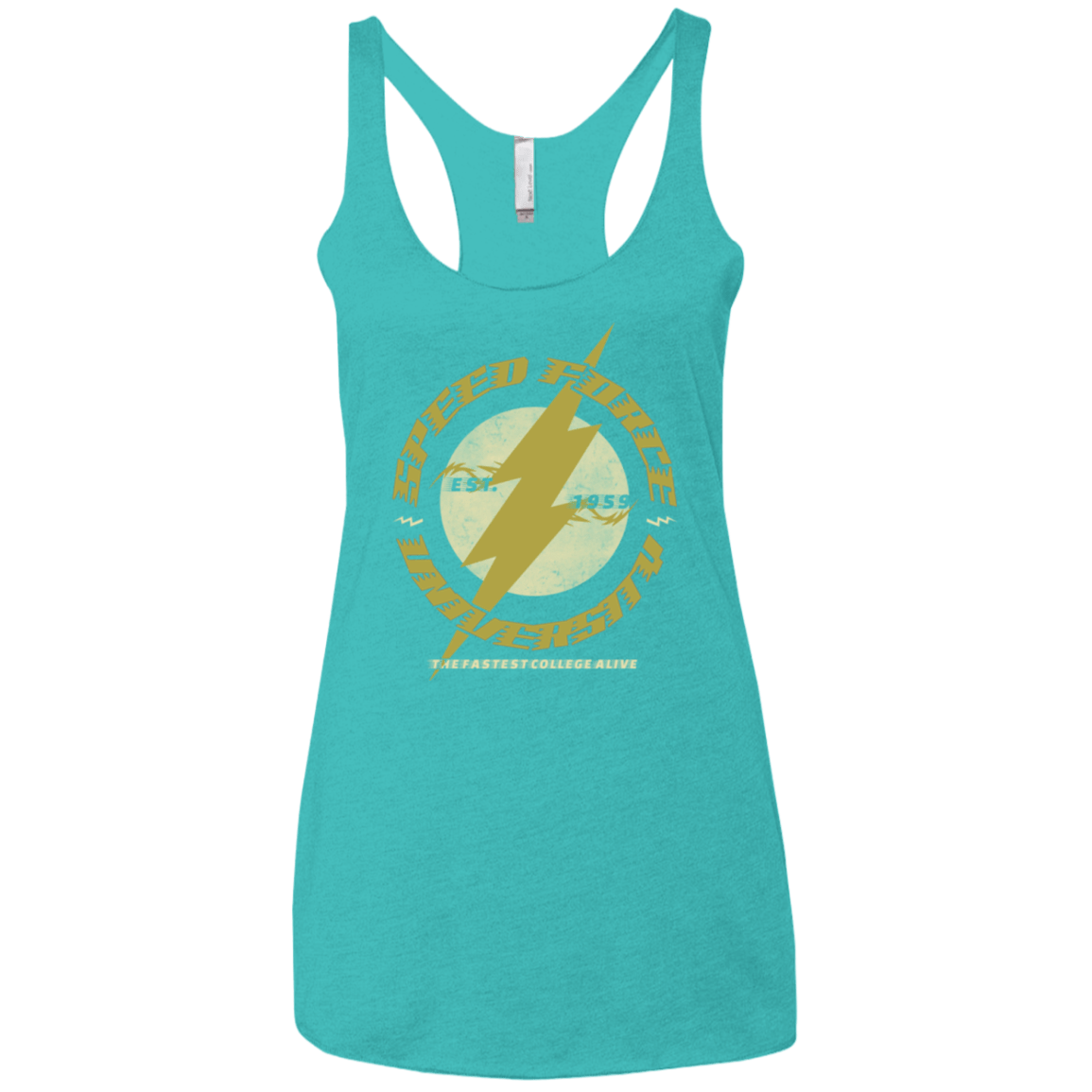 T-Shirts Tahiti Blue / X-Small Speed Force University Women's Triblend Racerback Tank