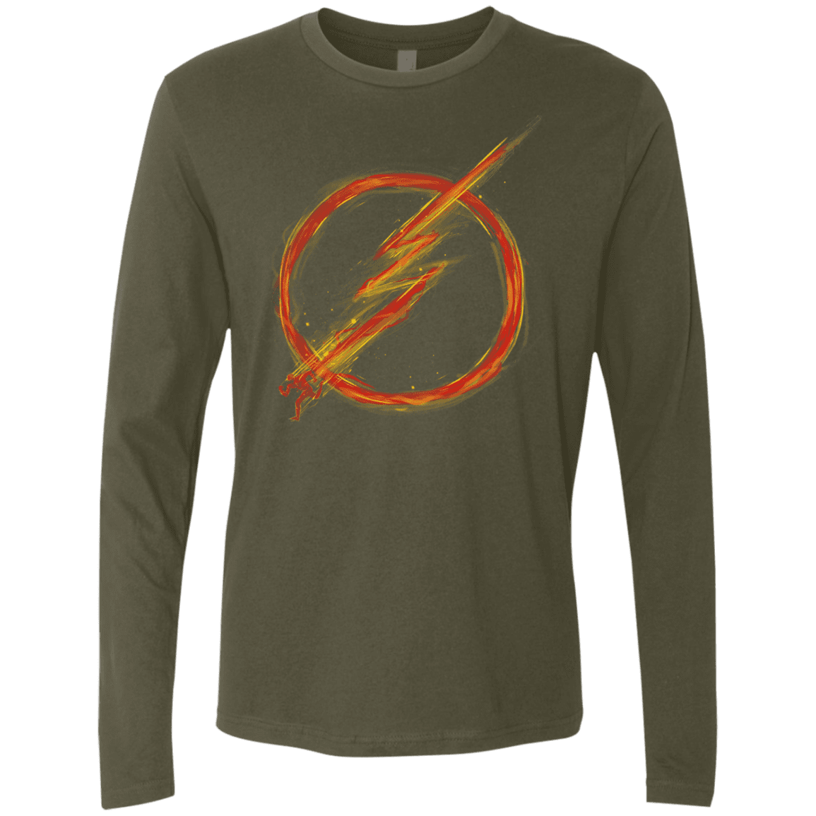 T-Shirts Military Green / S Speed Lightning Men's Premium Long Sleeve