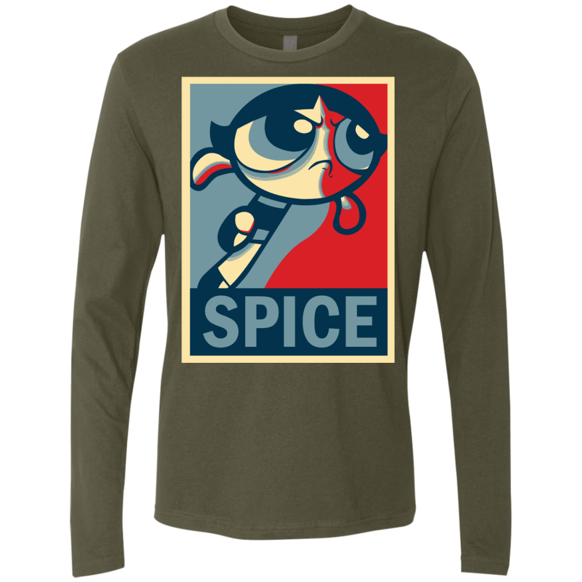 T-Shirts Military Green / S Spice Powerpuff Men's Premium Long Sleeve