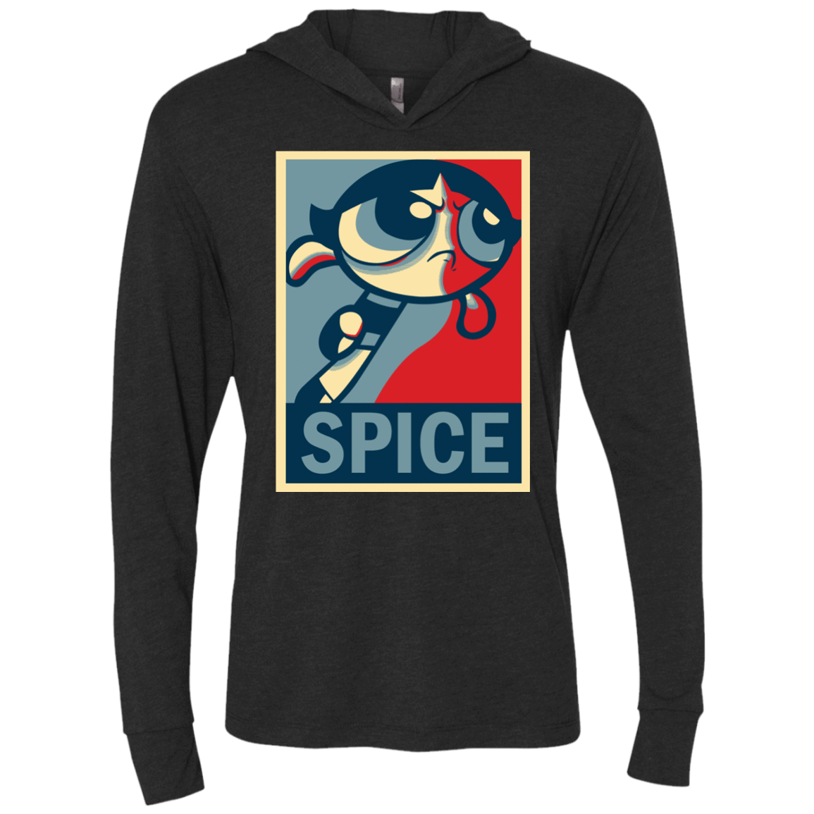 T-Shirts Vintage Black / X-Small Spice Powerpuff Triblend Long Sleeve Hoodie Tee