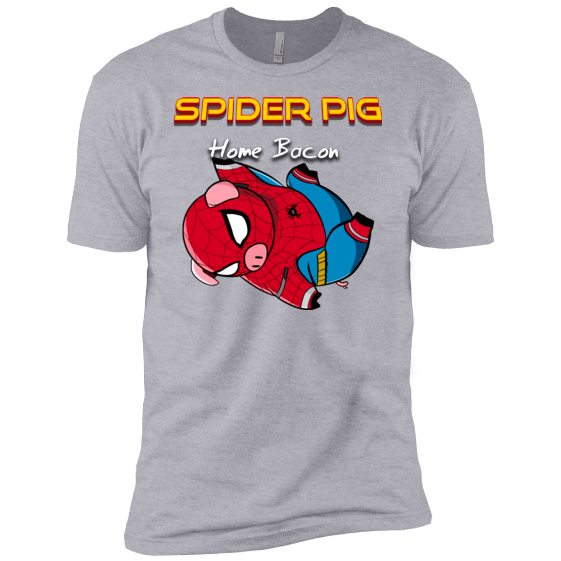 T-Shirts Heather Grey / YXS Spider Pig Hanging Boys Premium T-Shirt