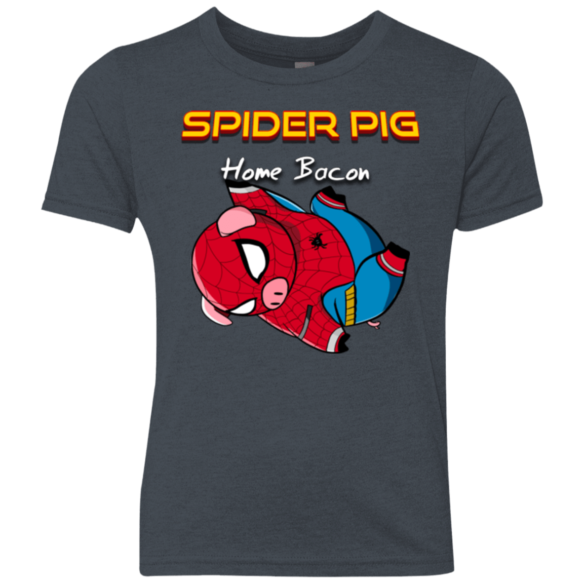 T-Shirts Vintage Navy / YXS Spider Pig Hanging Youth Triblend T-Shirt