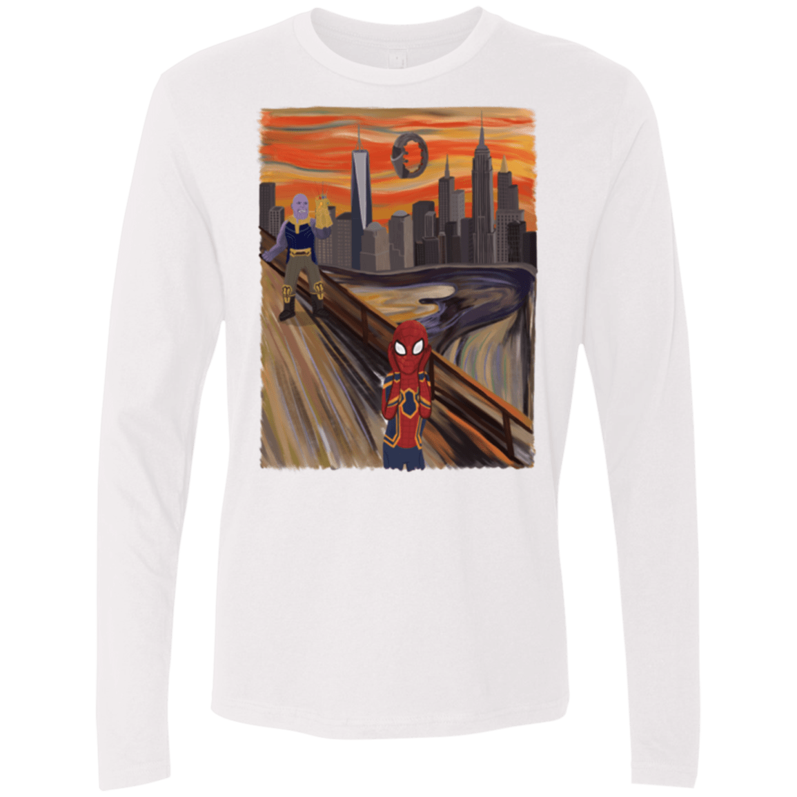 T-Shirts White / S Spider Scream Men's Premium Long Sleeve