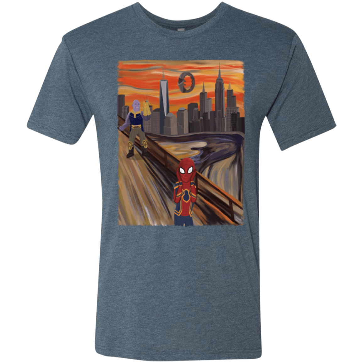 T-Shirts Indigo / S Spider Scream Men's Triblend T-Shirt